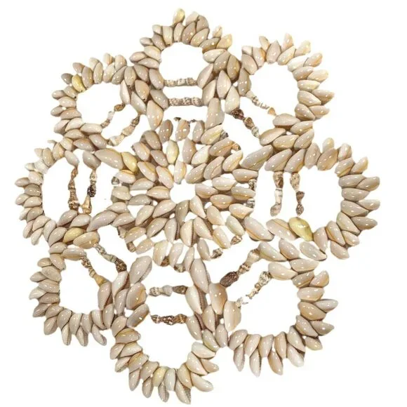 Vintage Cowrie Seashell Shell Trivet Coaster Hot Pad Boho Wall Hanging - Picture 6 of 6